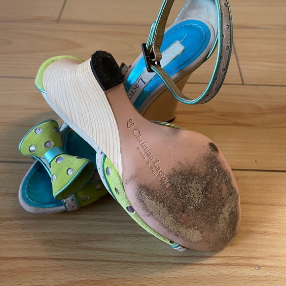 Christian Lacroix Heeled Wedge Sandals - Picture 2 of 3